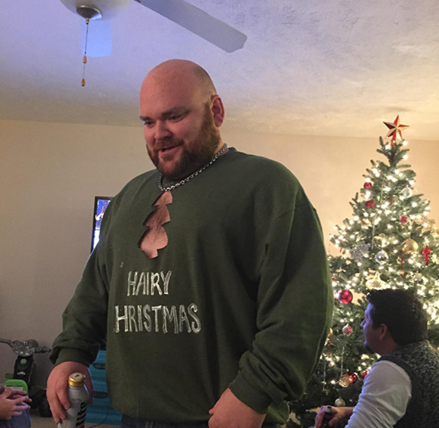 chest hair christmas sweater