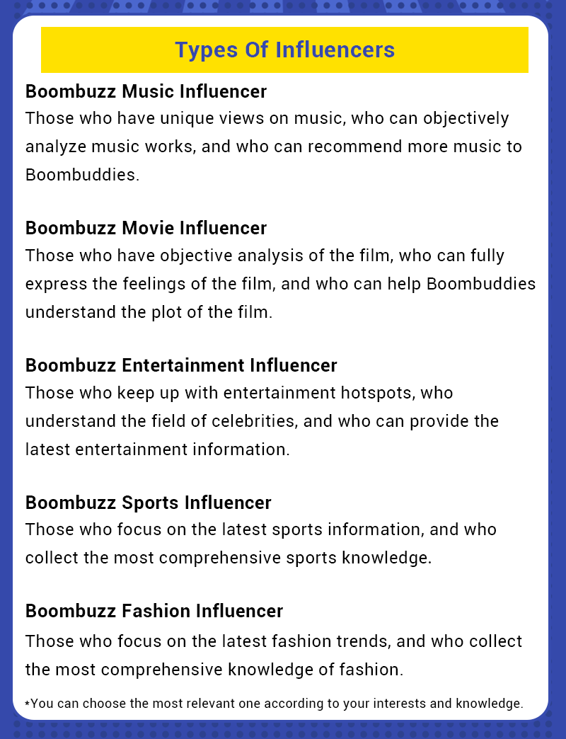 Influencer On Boombuzz - Recruitment!