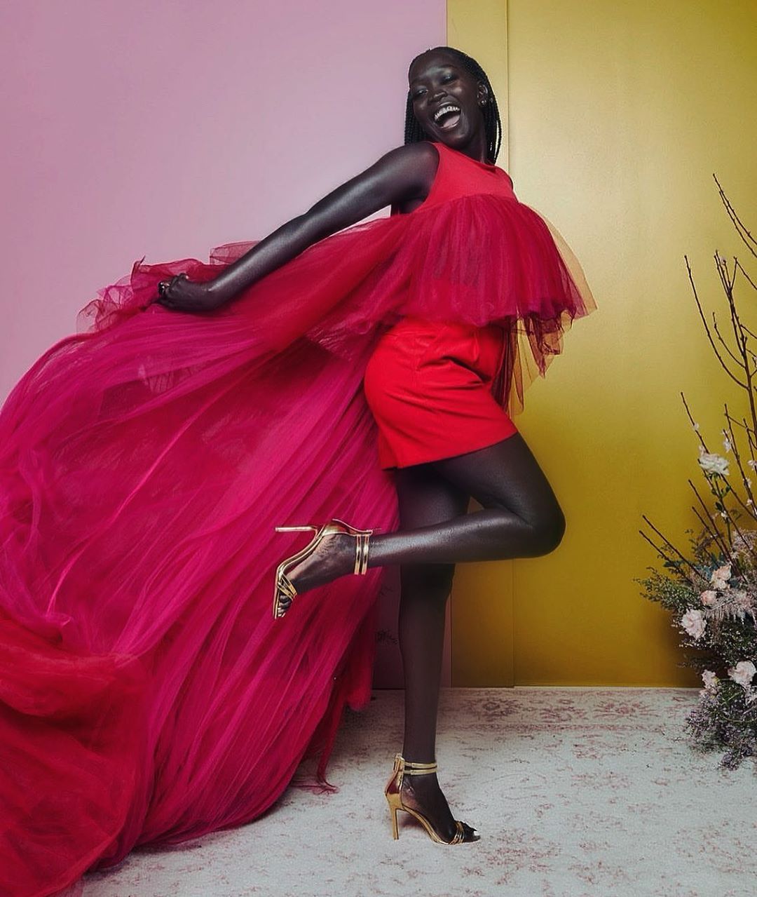 Sudanese Model Nyakim Makes It To The Guiness Book Of Records For Being The Most Dark Skin Toned