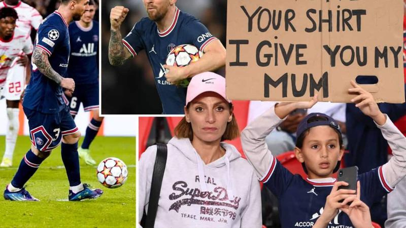 Young PSG fan awkwardly 'offers his mum' to Lionel Messi in