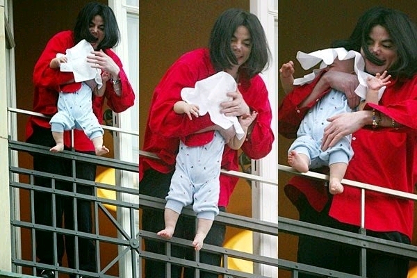 REACTION TOWARDS MICHAEL JACKSON DANGLING HIS NEW  BABY THROUGH THE WINDOW.