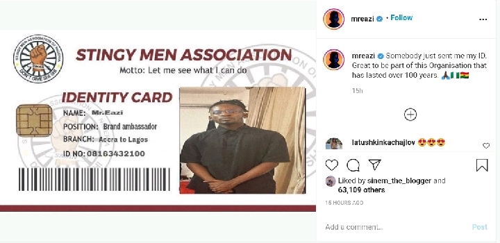 Stingy Men Association Id Card