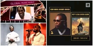 Burna Boy’s “Twice as Tall” wins “Best Global Music Album!” at the 2021 &apos;GRAMMYs 