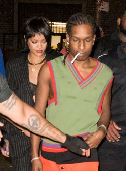 Rihanna and A$AP Rocky Get Cozy Together on the Set of a Music