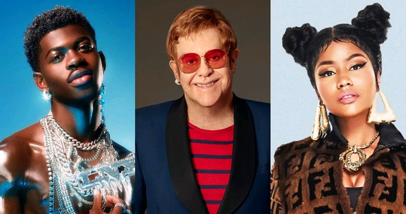 Lil Nas X and Elton John try on each other's clothes in hilarious