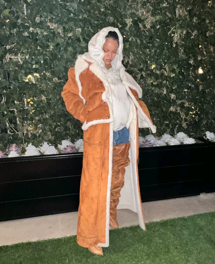 Rihanna Bundles Up In Thigh High Boots And Leather Trench