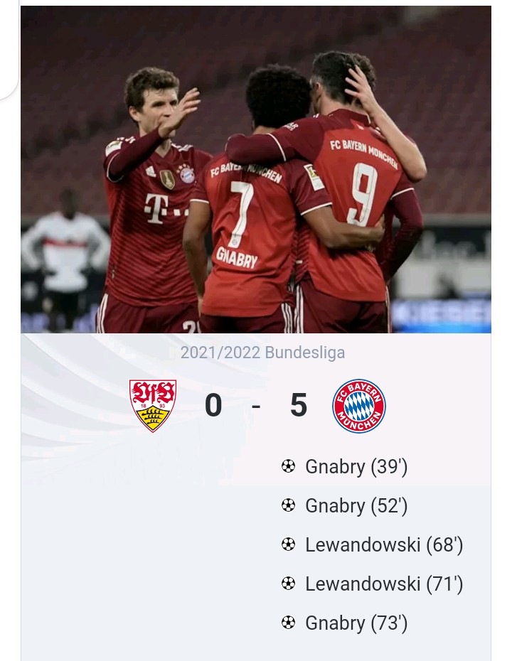Stuttgart 0-5 Bayern: Another 5-star performance, Gnabry hat-trick & Lewy brace