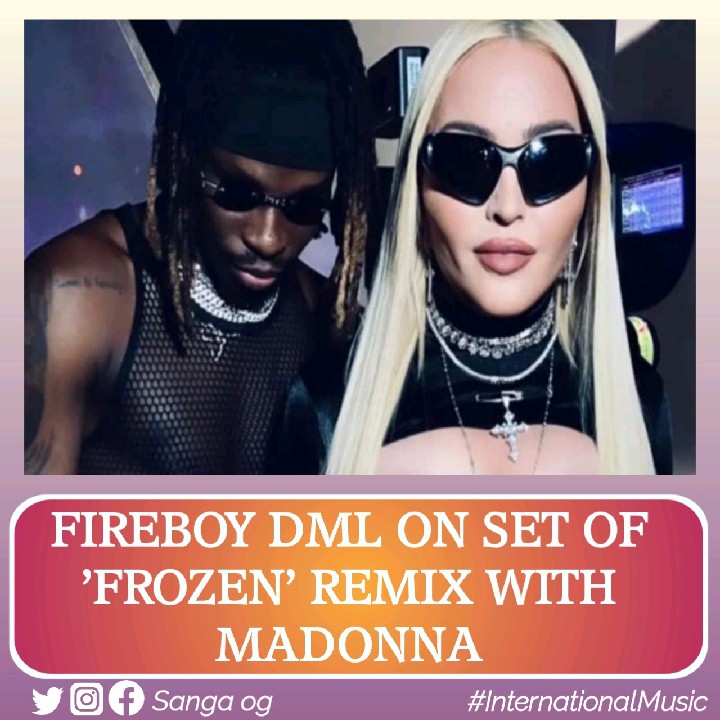 Fireboy DML On Set Of ‘Frozen’ remix With Madonna | Check Out