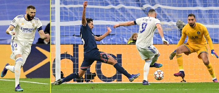 Karim Benzema scores 16-minute hat-trick to eliminate PSG despite Mbappe opening the scoring.