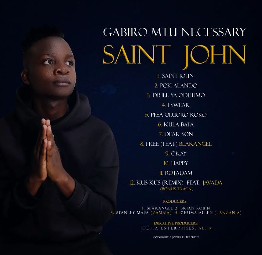 Gabiro Mtu Necessary Shares Debut Album 'Saint John', Listen on Boomplay