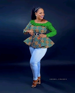 ankara tops for ladies on jeans