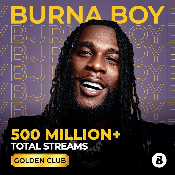 Burna Boy Becomes the First Artist to Hit Half a Billion Streams on Boomplay!