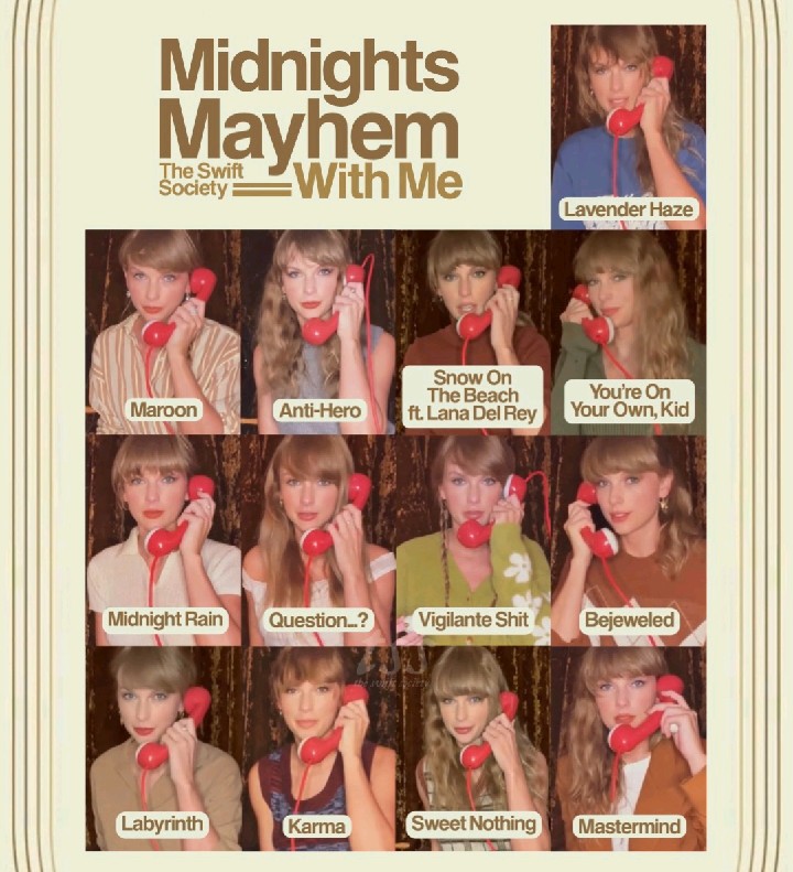 Here Is The Complete Official Tracklist Of Taylor Swift's Midnights Album 