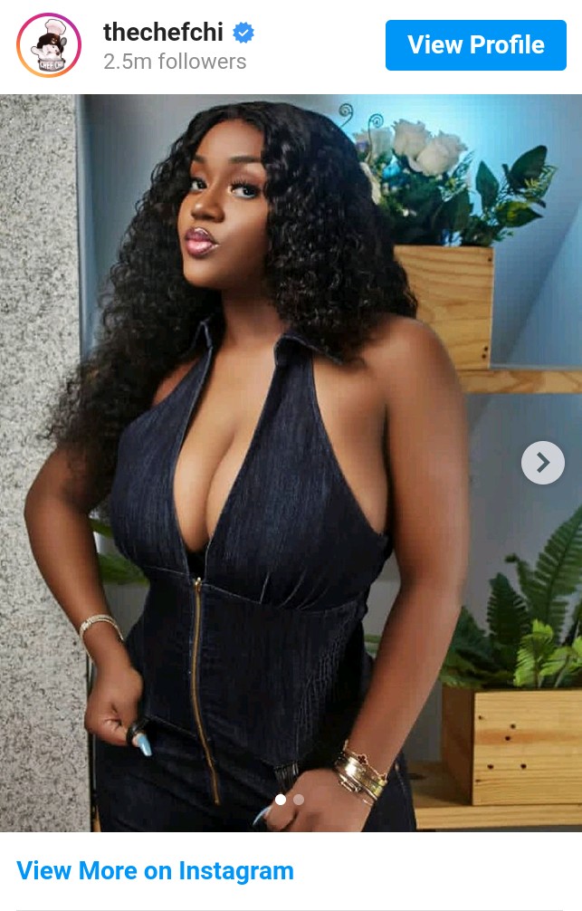 Fans React As Chioma Shows Her Cleavage