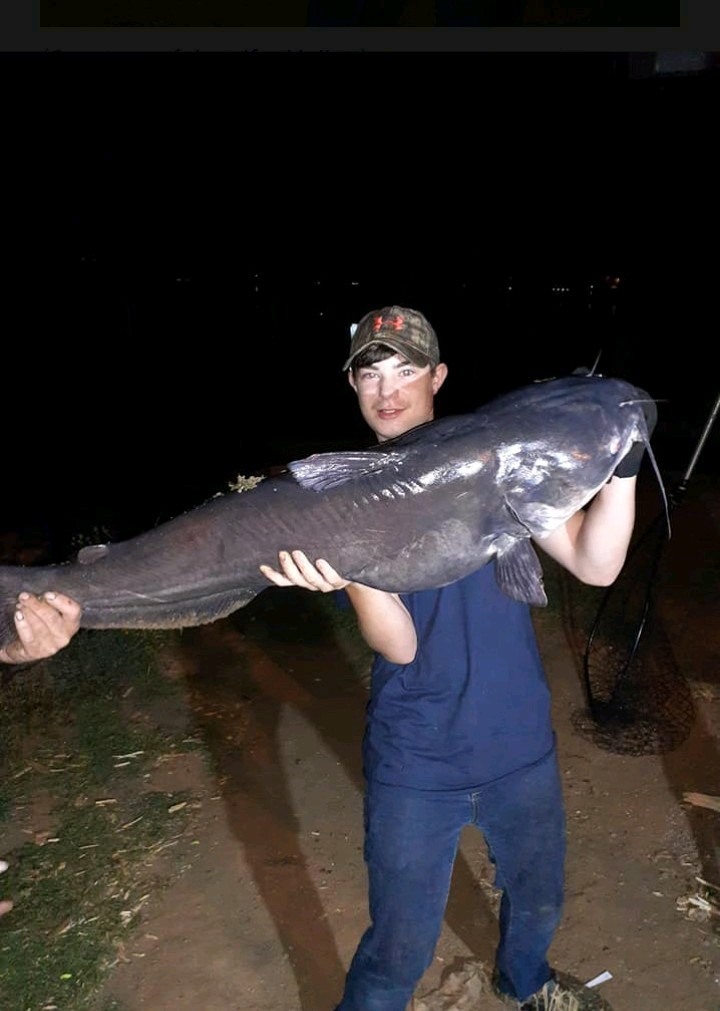 A 13 year-old teen, Landon Anthony caught the biggest Monster Catfish  ever seen