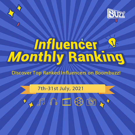 &apos;InfluencerOnBoombuzz | Influencer Monthly Ranking_July