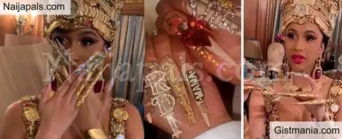 Cardi B Shows Off Her Million Dollars Artificial Nails 
