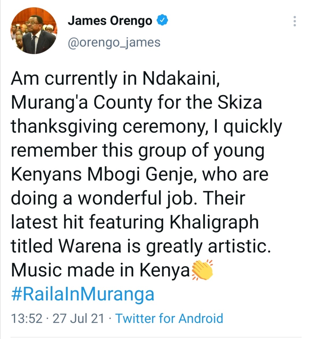 Does Senator Orengo Genuinely Love Mbogi Genje? 