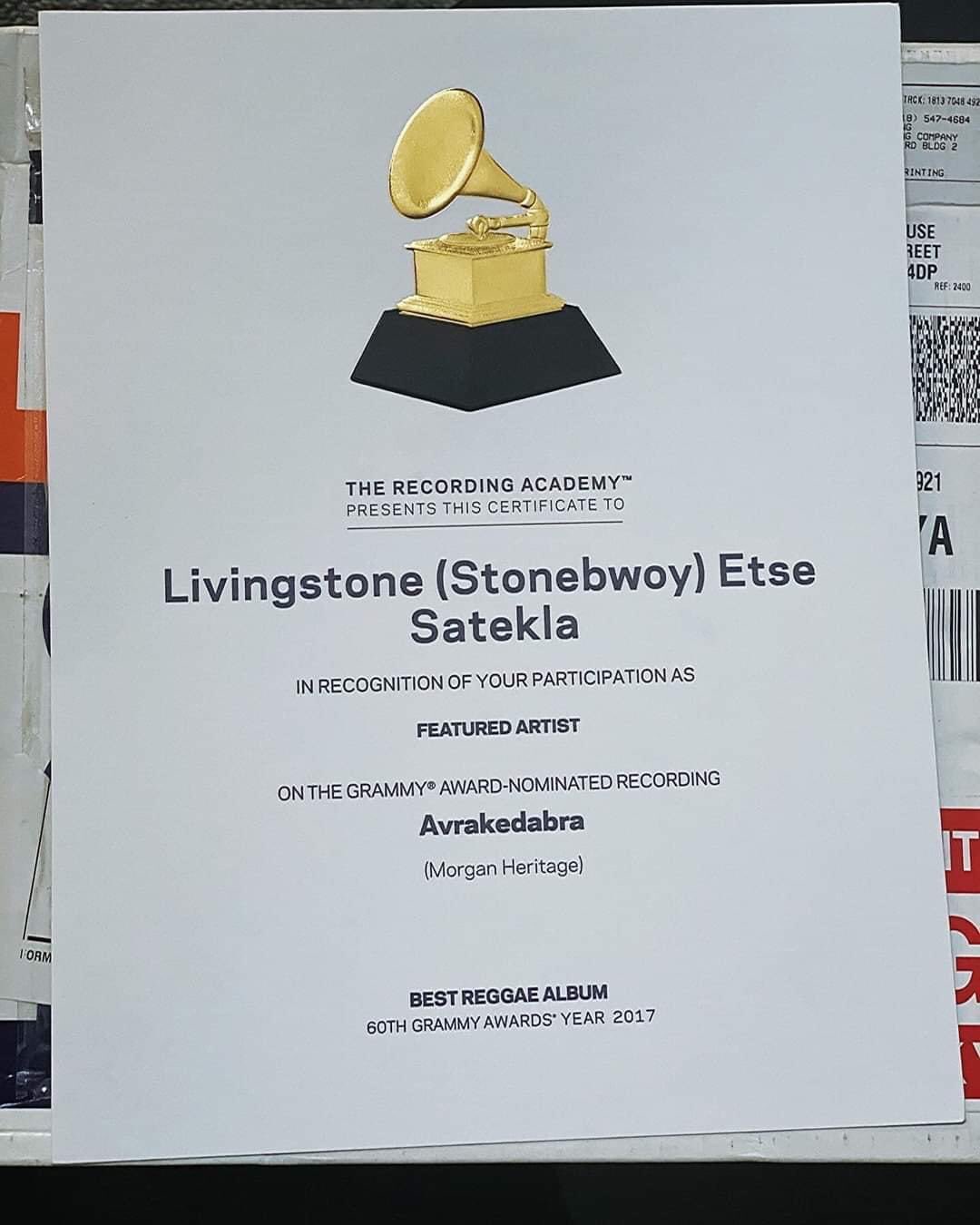 Stonebwoy's Grammy Award Nomination, A Year on