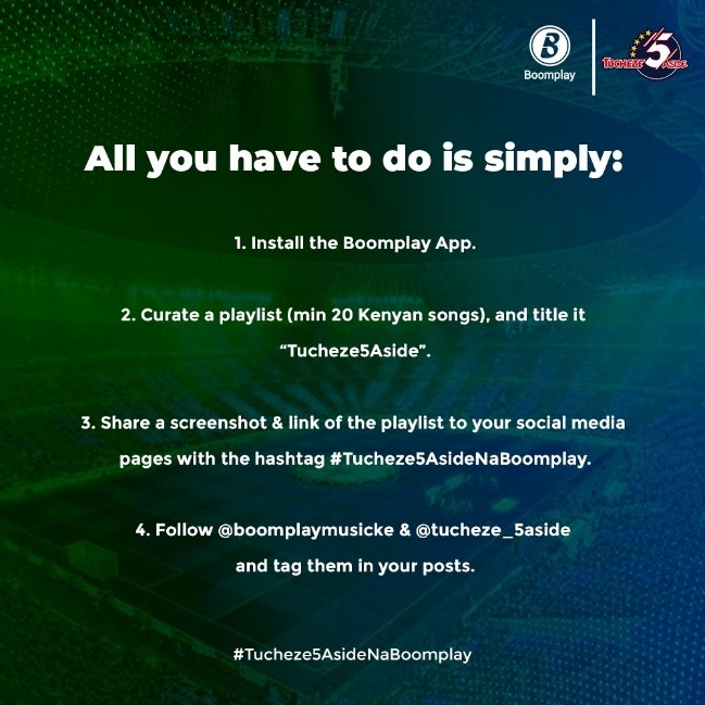 Experience Music & Football with Boomplay & Tucheze5Aside & Win!