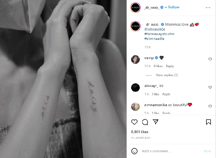 Olivia Wilde unveils tattoos dedicated to two children  myTalk 1071