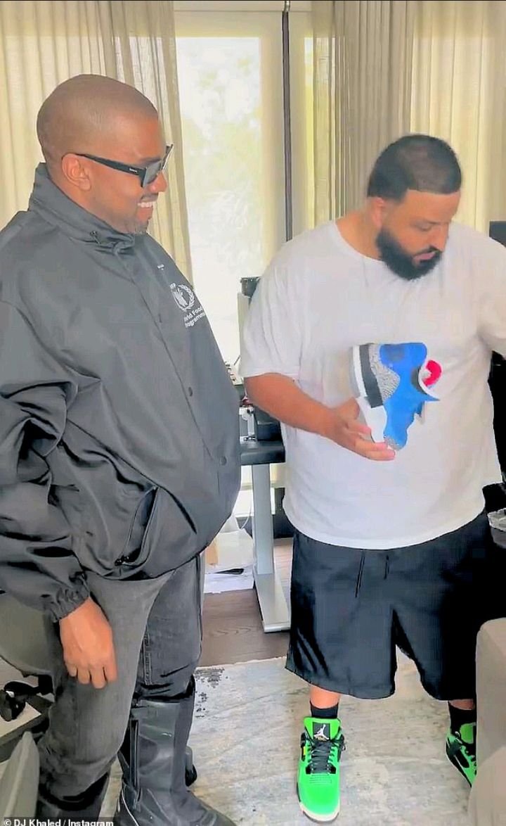 DJ Khaled Gifts Kanye West Priceless Pair Of Custom Nike Sneakers