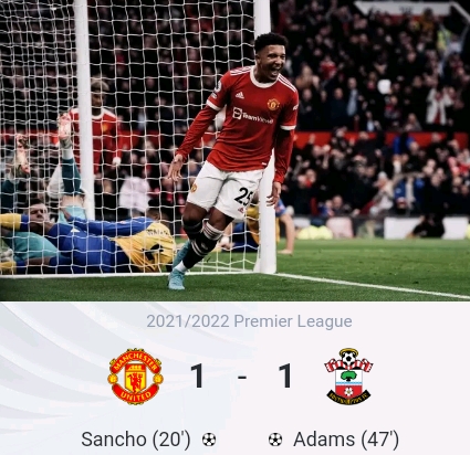 United draw against Southampton, Sancho nets 
