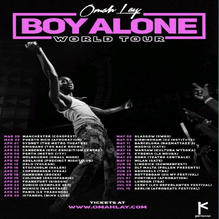 Omah Lay Announces Boy Alone World Tour