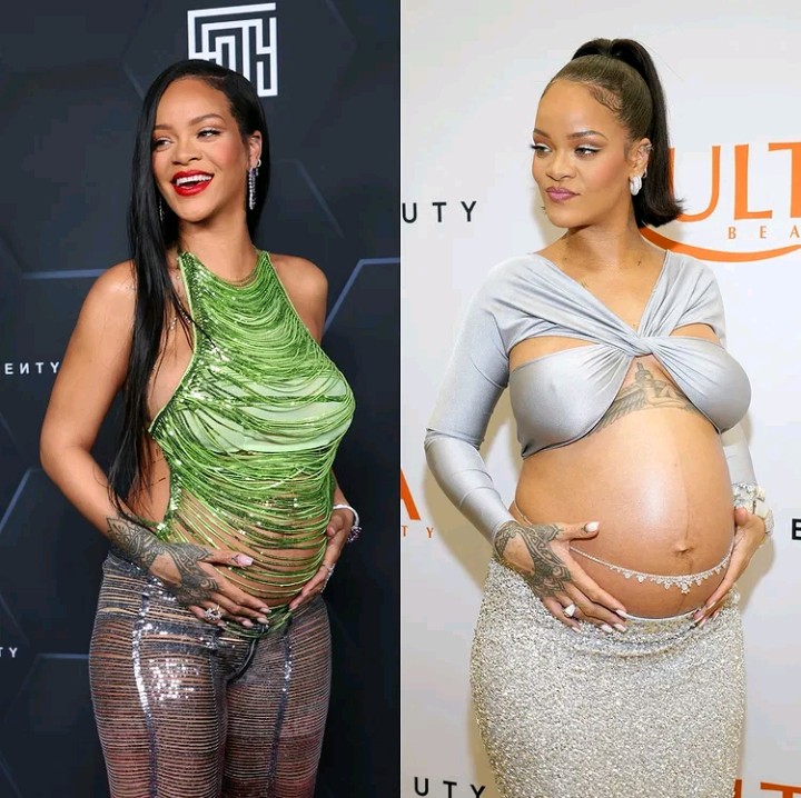 Rihanna Stuns In Silver Crop Top And Long Column Skirt At Fenty Beauty Launch