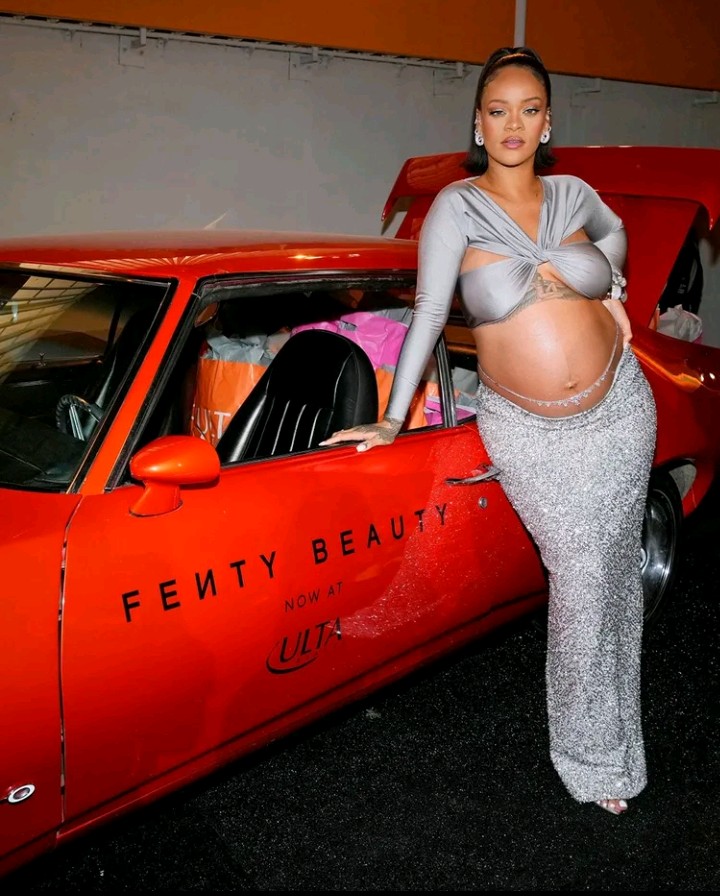 Pregnant Rihanna drops jaws in silver metallic outfit at Fenty Beauty event