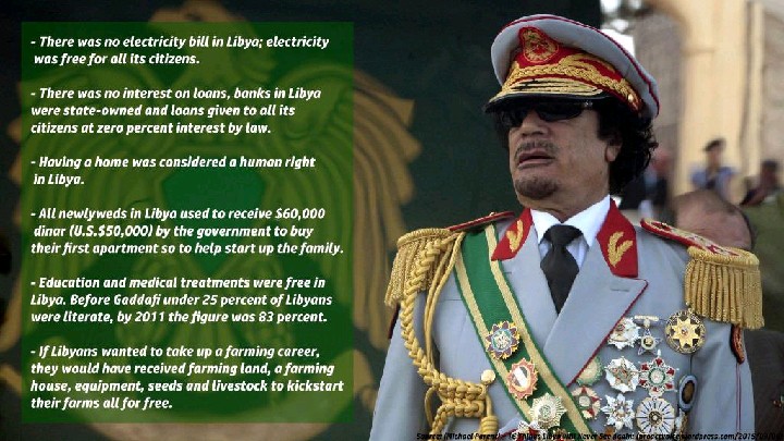 Facts mainstream media refused to tell about Mu'ammar Gaddafi’s tenure and death.