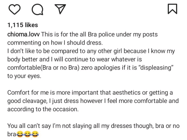 Bra No Bra, I'll Wear Whatever Is Comfortable — Busty Instagram Influencer Slams Critics On IG.