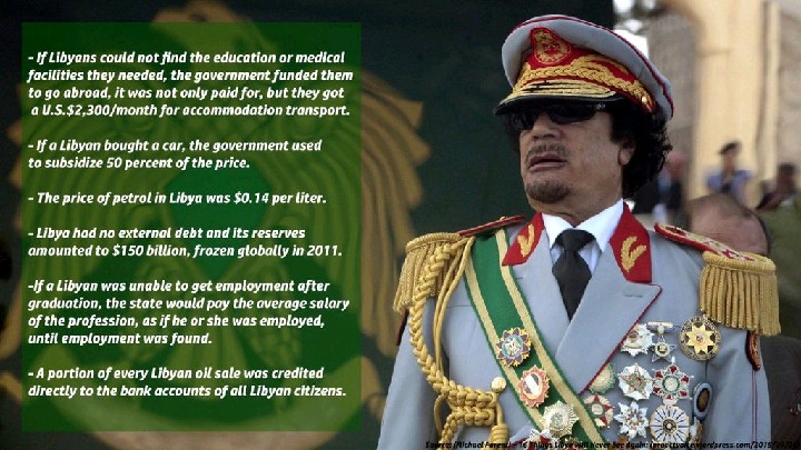 Facts mainstream media refused to tell about Mu'ammar Gaddafi’s tenure and death.