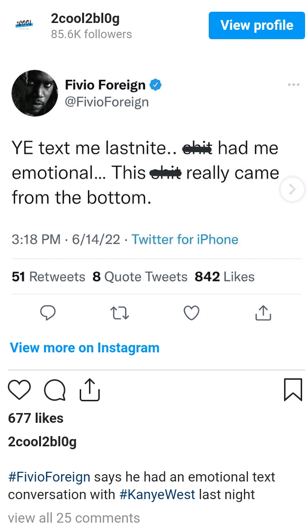 FIVIO FOREIGN’S TEXT CONVERSATION WITH YE GOT HIM !!! EMOTIONAL !!!