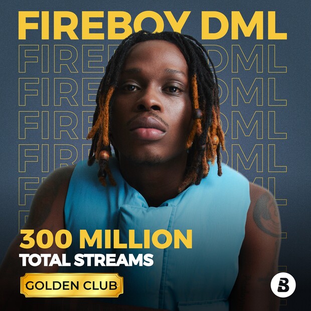 Fireboy DML Attains New Height With 300M Streams On Boomplay