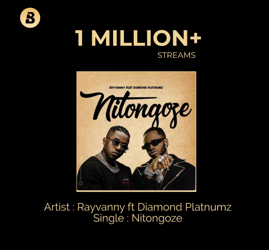 Boom Milestone | 'Nitongoze' ya Rayvanny yafikisha streams milioni 1 Boomplay!