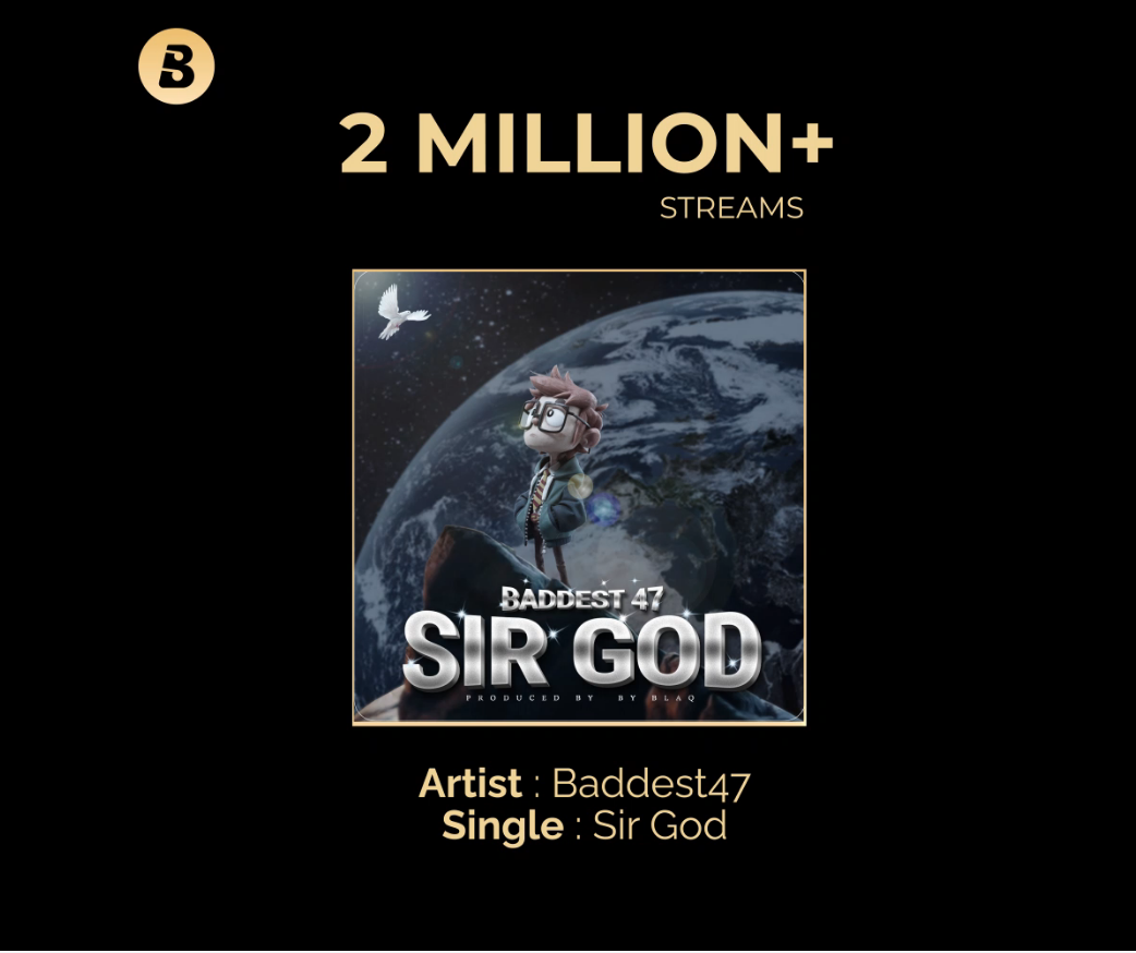 Boom Milestone | Ngoma ya Baddest 47 'Sir God' yafikisha streams milioni 2 Boomplay