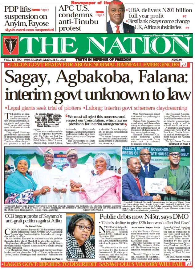 Nigerian Newspapers Daily Front Pages Review Friday 31st March, 2023