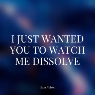 i want you to watch me dissolve
