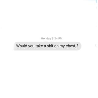 Would You Take A SHIT On My Chest?