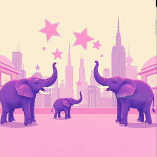 Purple Elephants on Parade