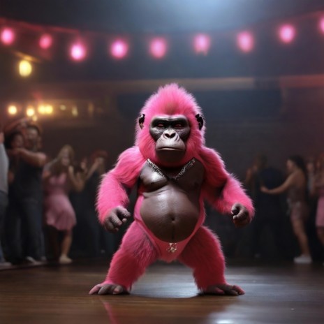 A Little Pink Gorilla Acting Like Godzila