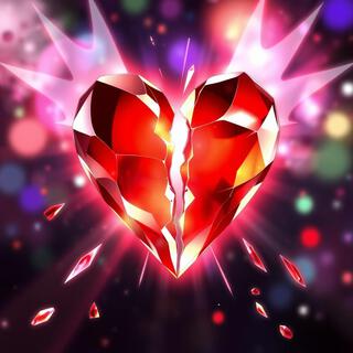 Broken Crystal Red Heart