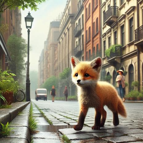 Little fox lost in the city