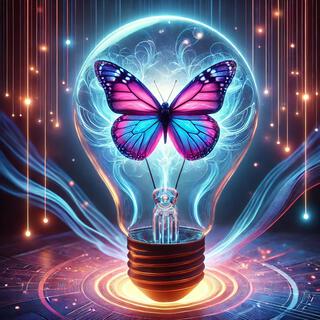 Meditation neon butterfly