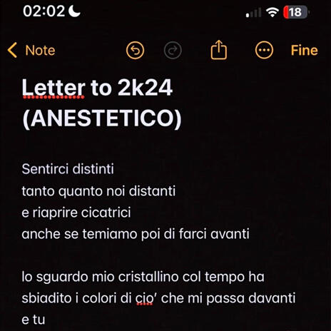 Letter To 2k24 (ANESTETICO) | Boomplay Music