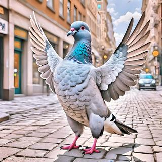 The Cheerful Pigeon Under The Sun