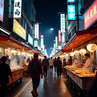 Japanese street food music Traditional Japanese music