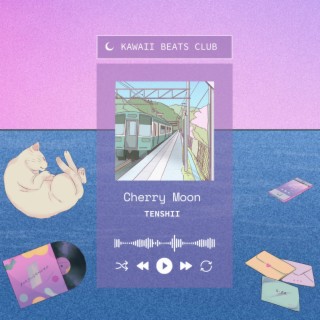 Pink Blue Beige Anime Music Twitch Screen