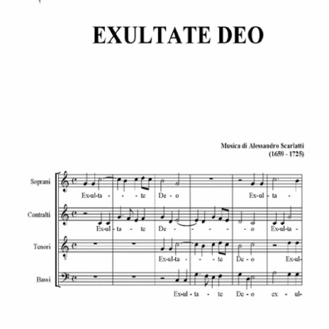 EXSULTATE DEO, A, Scarlatti (Part for Soprano) | Boomplay Music